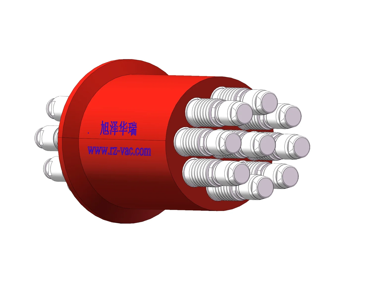 Asaze Rae KF40 Flange with 9 EGG 1B 304 Hermetic Feedthrough Connector for Scanning Electron Microscope