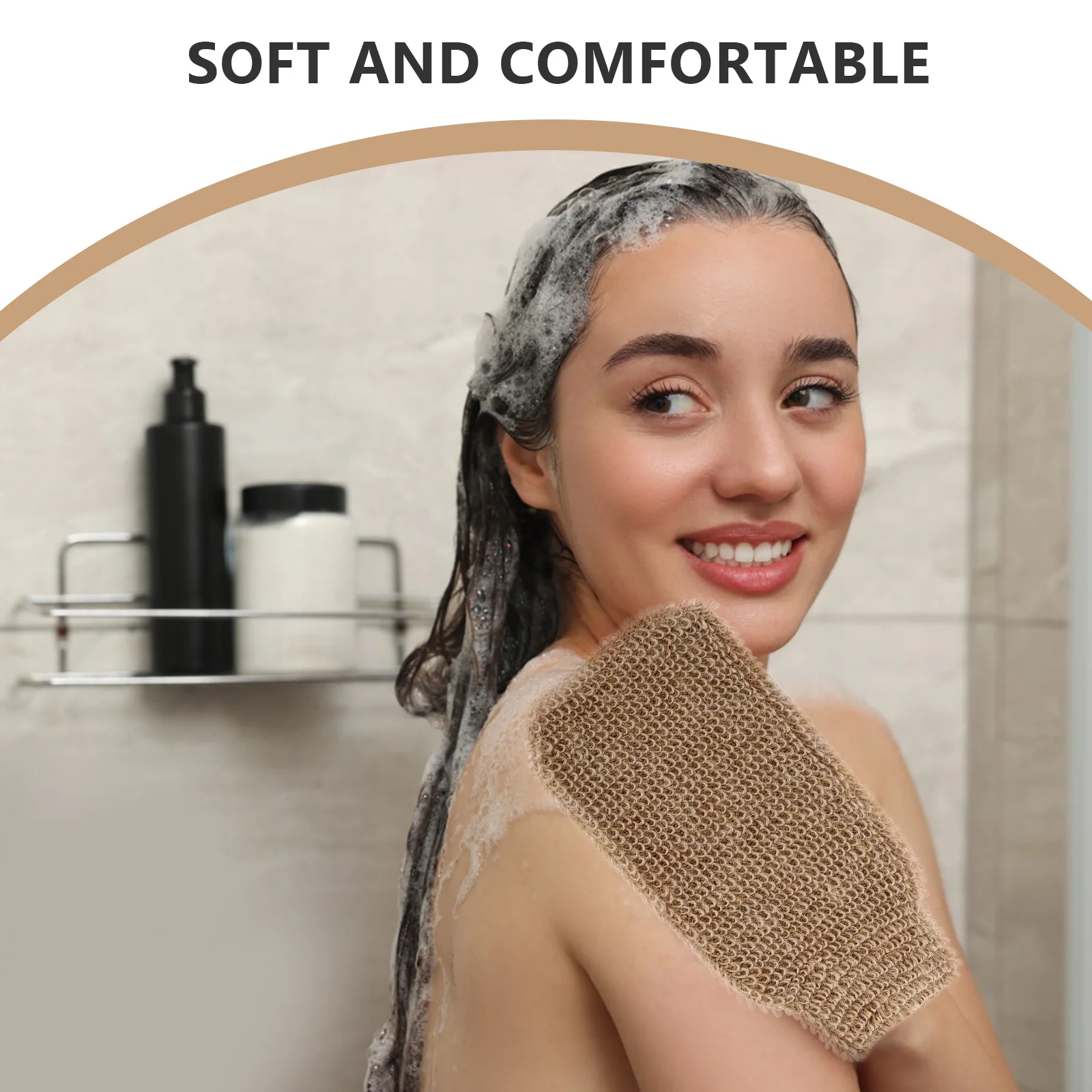 قفازات حمام دش الجوت تغطية كاملة التقشير ميت رغوة تنظيف قفاز لينة الجسم دش الغسيل للنساء الرجال