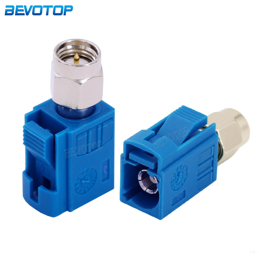 

2PCS/Lot SMA Male Plug to Blue Fakra Code C Female Jack 50 Ohm Straight RF Coaxial Adapter Converter