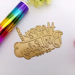 Hot Foil Stamping Metal Die Happy Birthday DIY Scrapbook Paper Craft Handmade Card Punch Art Hot Foil Plate Alinacutle