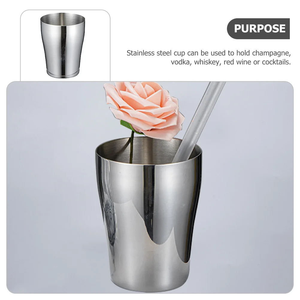 

Stainless Steel Mouth Cup Smooth Stackable Reusable Tumbler for Water Vodka Red Wine Birthday Theme Party Camping Compact Liquor