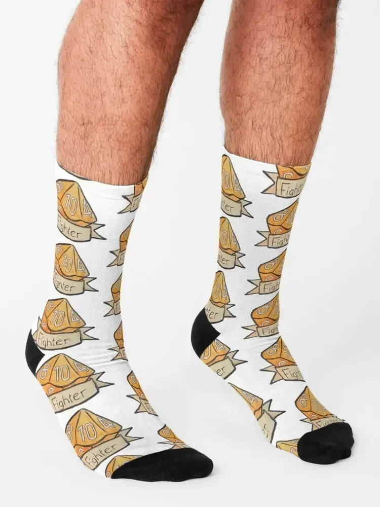 D&D Fighter Hit Dice Socks hip hop christmass gift Soccer FASHION Socks Ladies Men's