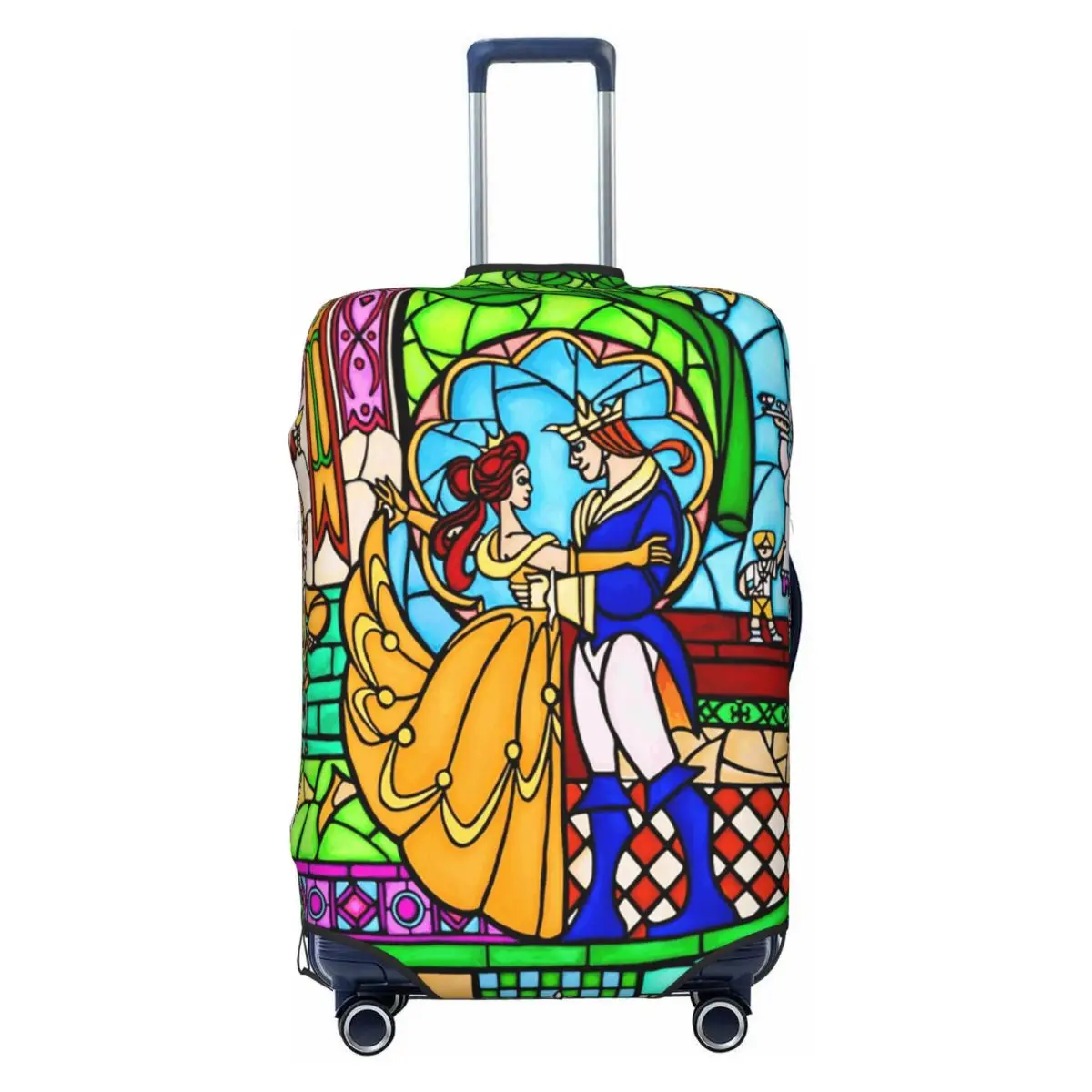 

Cute Beauty And The Beast Luggage Cover Protector Elastic Belle Princess Travel Suitcase Covers