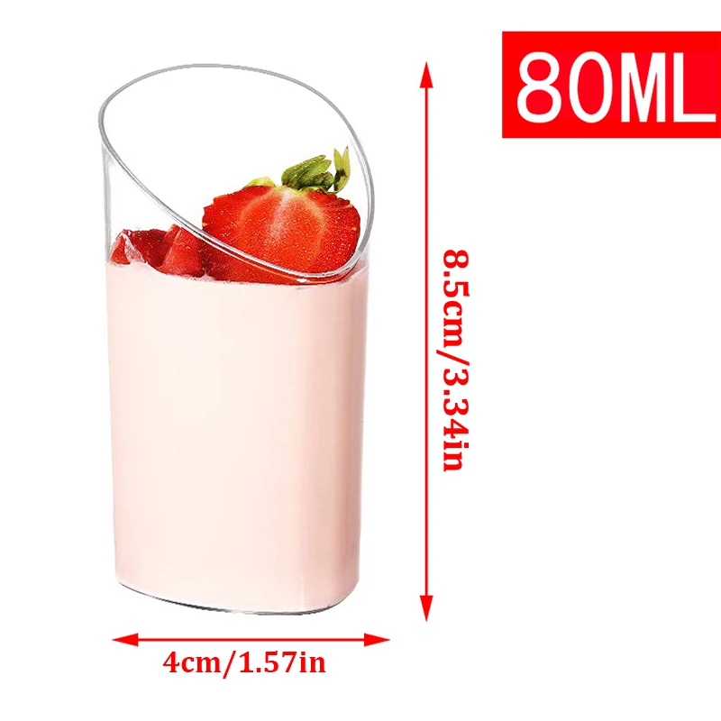 10pcs Dessert Cups Mini Clear Plastic Reusable Tasting Party Desserts Appetizers Mousse Jelly Yogurt Baking Serving Salads Bowl