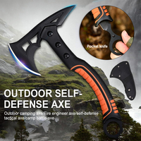 Outdoor Camping Tactical Axe Survival Fire Axe with Portable Small Knife Mini Hammer Ice Breaking Cone Multifunctional Hand Tool
