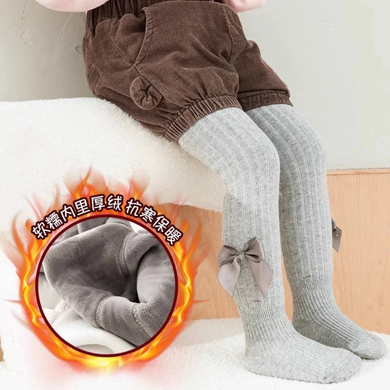 

Girls Padded Tights Baby Thickened Leggings Winter Infant Fleece-Lined Warm Pants Autumn Children's Casual Trousers