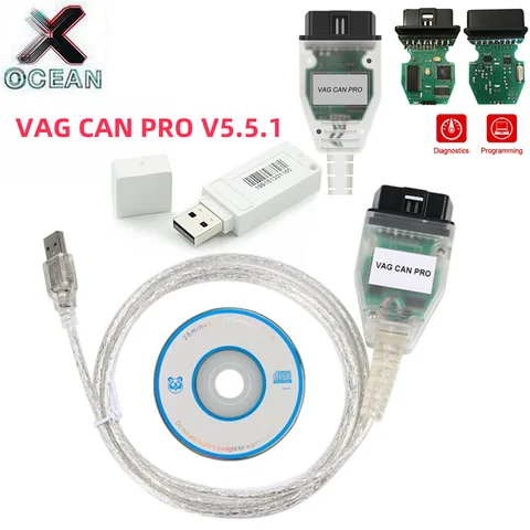 Professional VAG CAN PRO V5.5.1 VCP Scanner OBD2 Diagnostic Interface (with dongle) Supports Multi-Vehicle CAN bus UDS K-line. 6 best sales vcp - №3