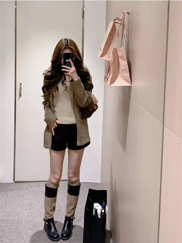 

Вязаный кардиган CSK Cupid в винтажном стиле, утепленный, фактурный, свободного кроя, для женщин, в стиле ретро, зимняя мода