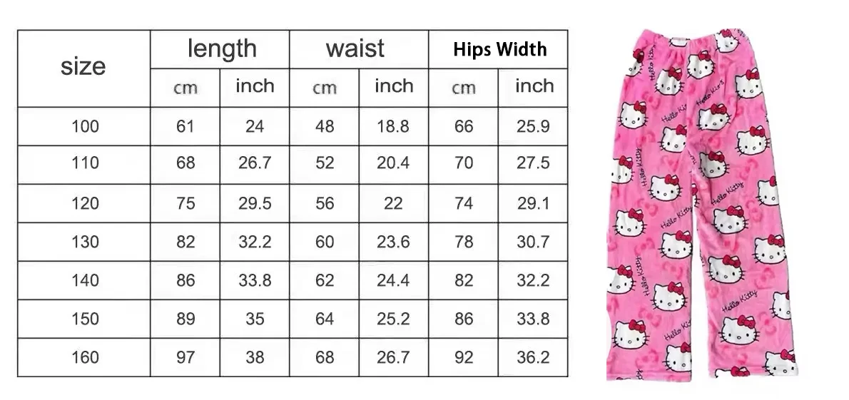 Chiikawa Flanell-Pyjamahose für Erwachsene und Kinder, Usagi Hachiware-Print, lockere Passform, Loungewear, warm, Winter, elastischer Bund, Heim-Schlafhose – Detail 4