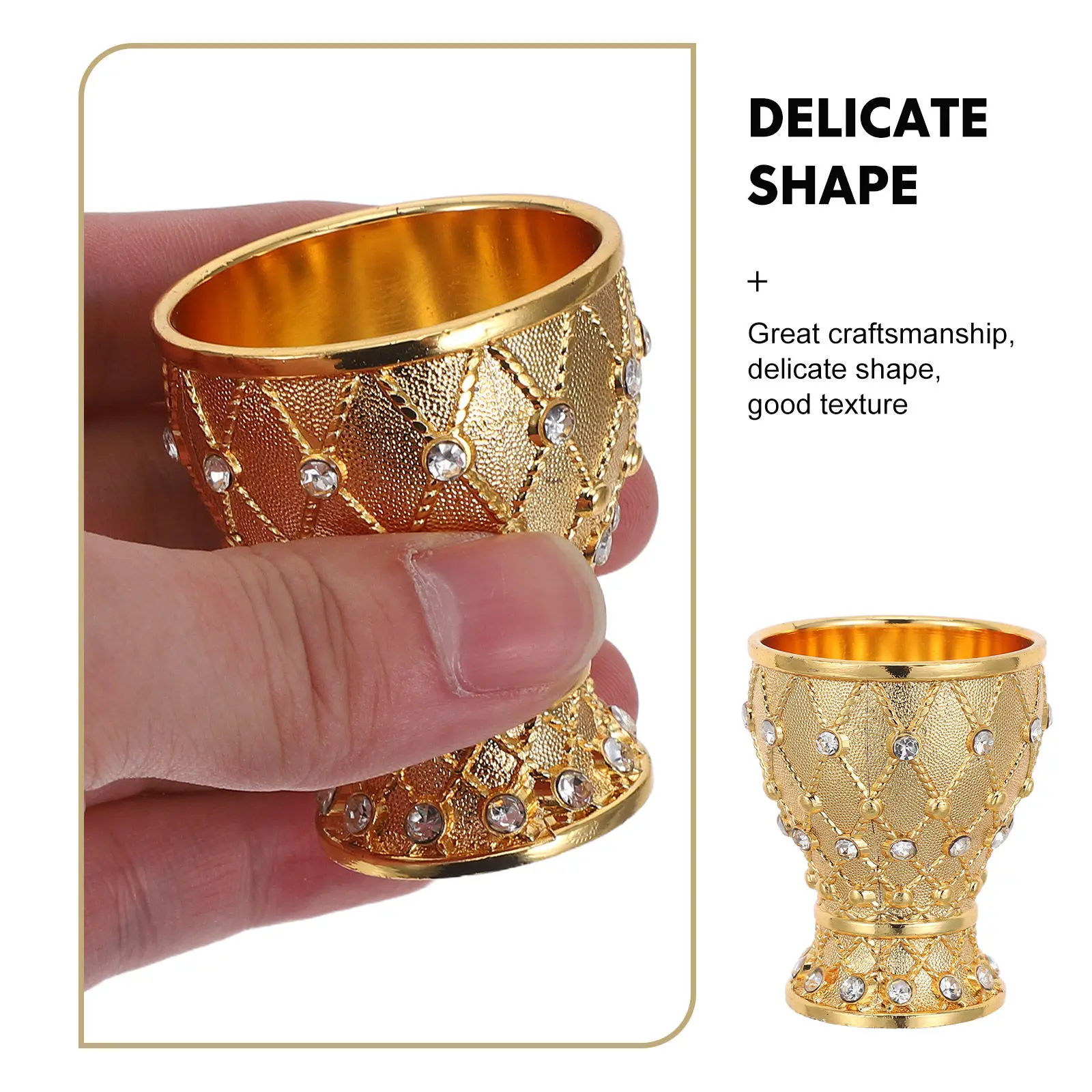 Vintage Glass Goblet Cup for Wine, Whiskey & Ice Drinks – Elegant Mini Chalice for Communion, Ceremony, Religious Use