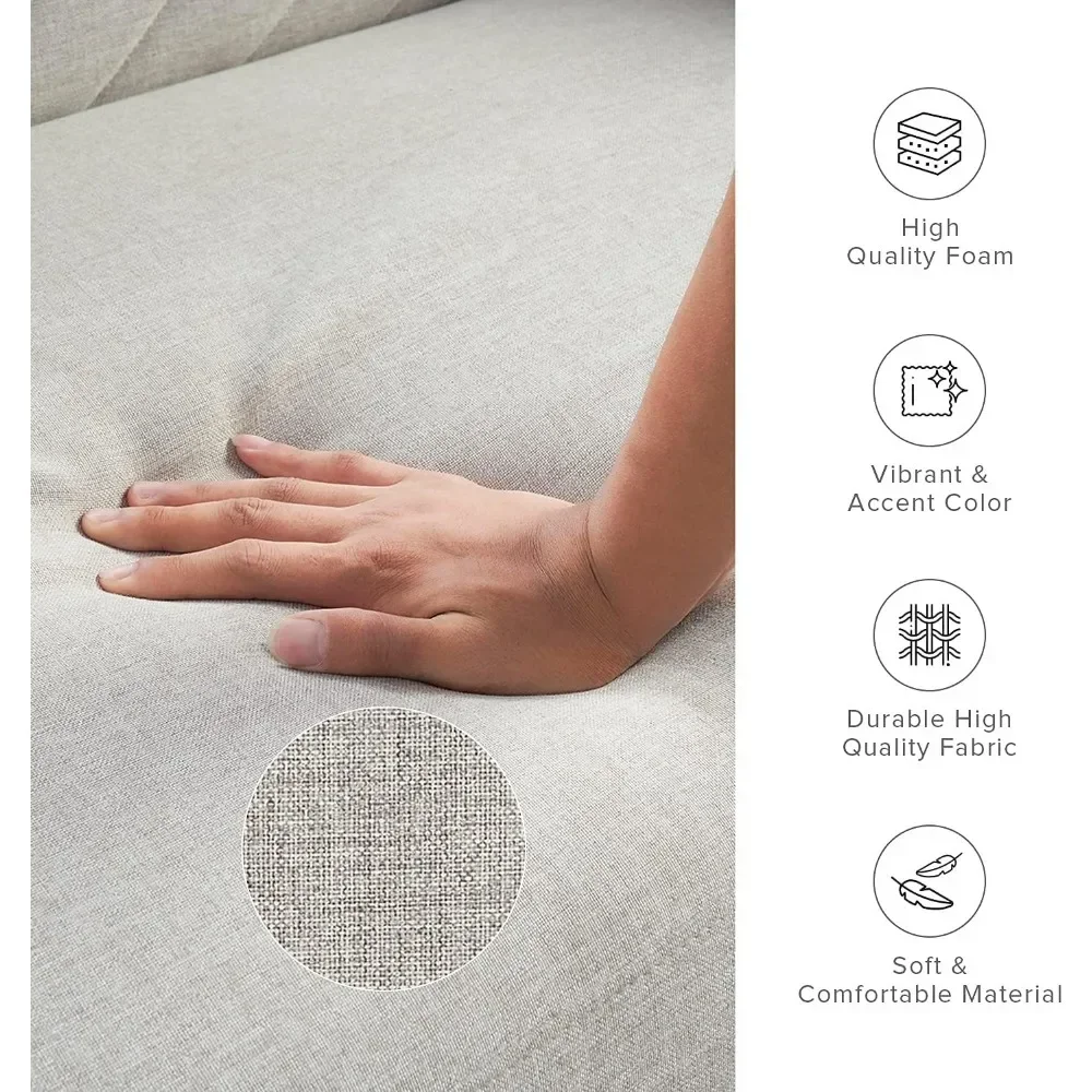 SAT Canapé-lit en tissu gris clair pour salon، canapé-lit، futon Modern du middle du ciccle