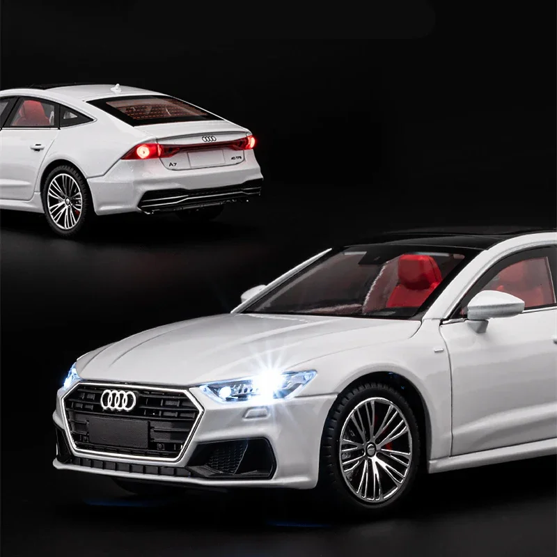 1:24 AUDI A7 Coupe Alloy Car Model Diecast Metal Toy Vehicles Car Model Simulation Sound and Light Collection Childrens Toy Gift