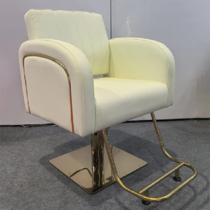

Barber Shop Barber Chair, 360° Rotatable, Hydraulic Lift Chairs, Beige Chairs, Customizable Hair Salon Store Furniture Wholesale