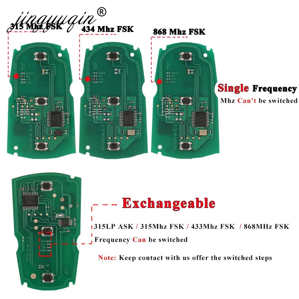 Jingyuqin 5 pz/lotto chiave a distanza per BMW CAS3 System 315MHz / 868Mhz FSK per X5 X6 Z4 1/3/5/7 Series Vehicle Smart Key Control