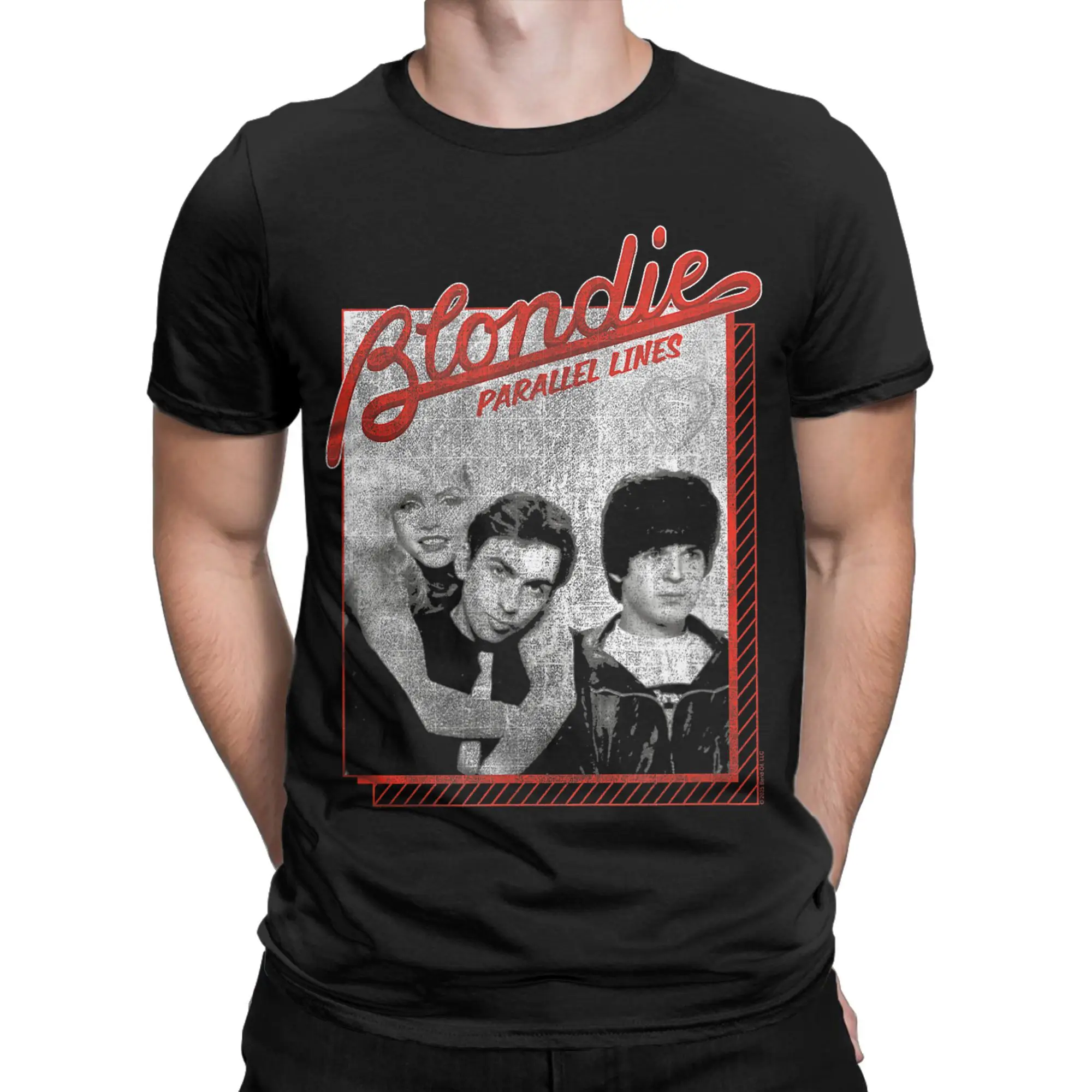 مضحك Blondies الخطوط المتوازية قلب الزجاج تي شيرت للرجال س الرقبة 100% القطن تي شيرت خمر الفرقة قصيرة الأكمام تيز الملابس #2