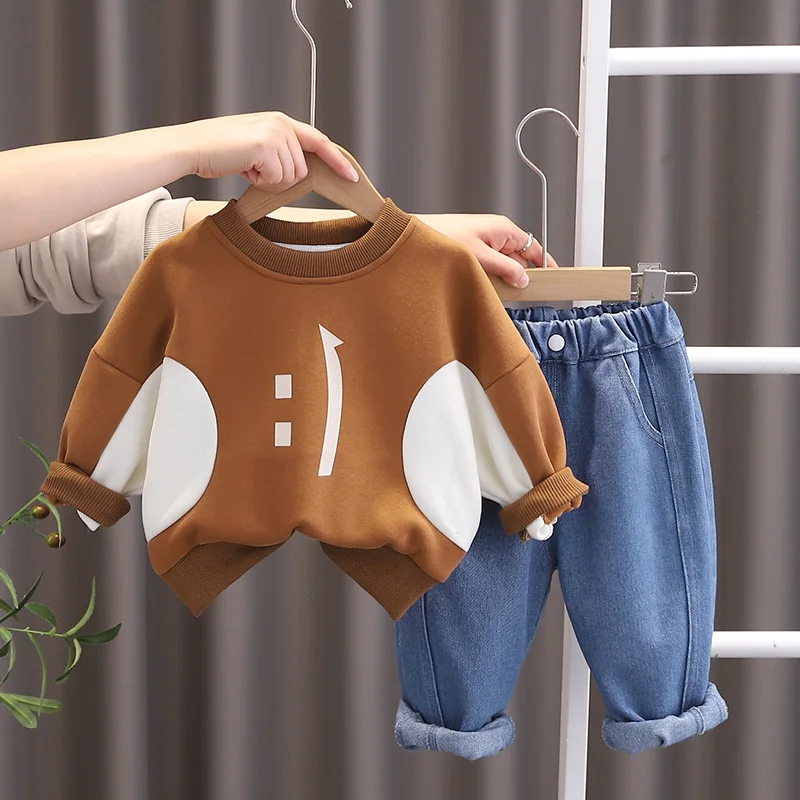 

Boys Clothing Sets Spring Autumn Children Cotton T-shirts Jeans 2pcs Denim Pants Suit For Baby Tracksuits Kids Outfits 5 Years