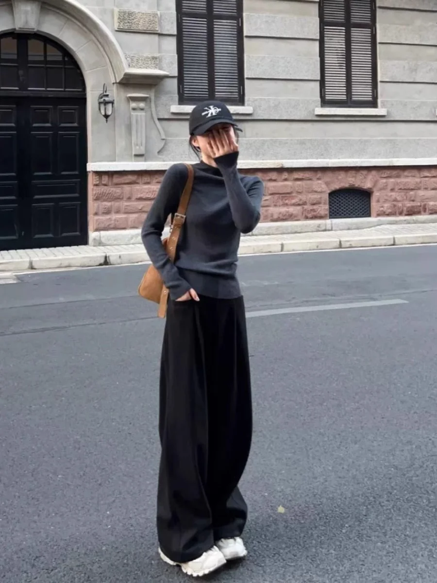 

Свитера, джемперы, пуловеры, женские элегантные шикарные женские топы, плотный цилиндр, однотонные BF Y2K, деловые встречи, профессиональные, современные, простые