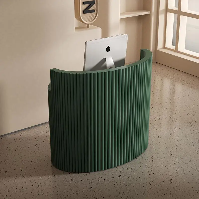 Meja Resepsionis Modern yang Indah, Desain Estetis Sederhana, Meja Resepsionis Organisir, Furnitur Lounge Mostrador Eropa