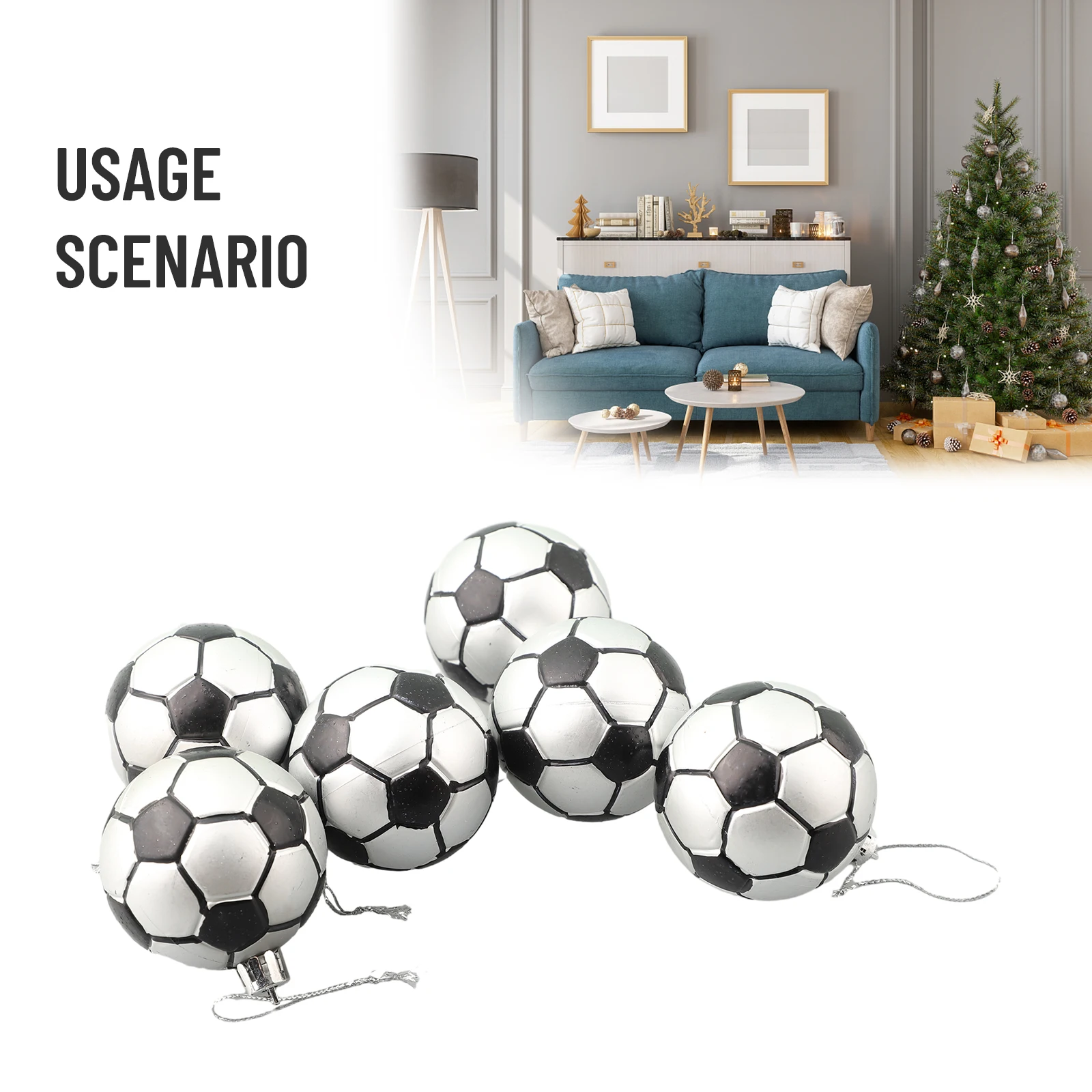 Xmas Decor Christmas Tree Balls Plastics Wedding With Rope Basketball Baubles Easy To Hang Football Lasting Use