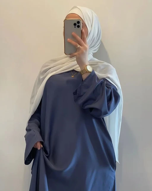 Abaya en Satin pour Femme Musulmane Robe Hijab 8 Couleurs Abayas Fermees Dubai Robes Africaines Vetements Islamiques Kaftan Turquie AliExpress