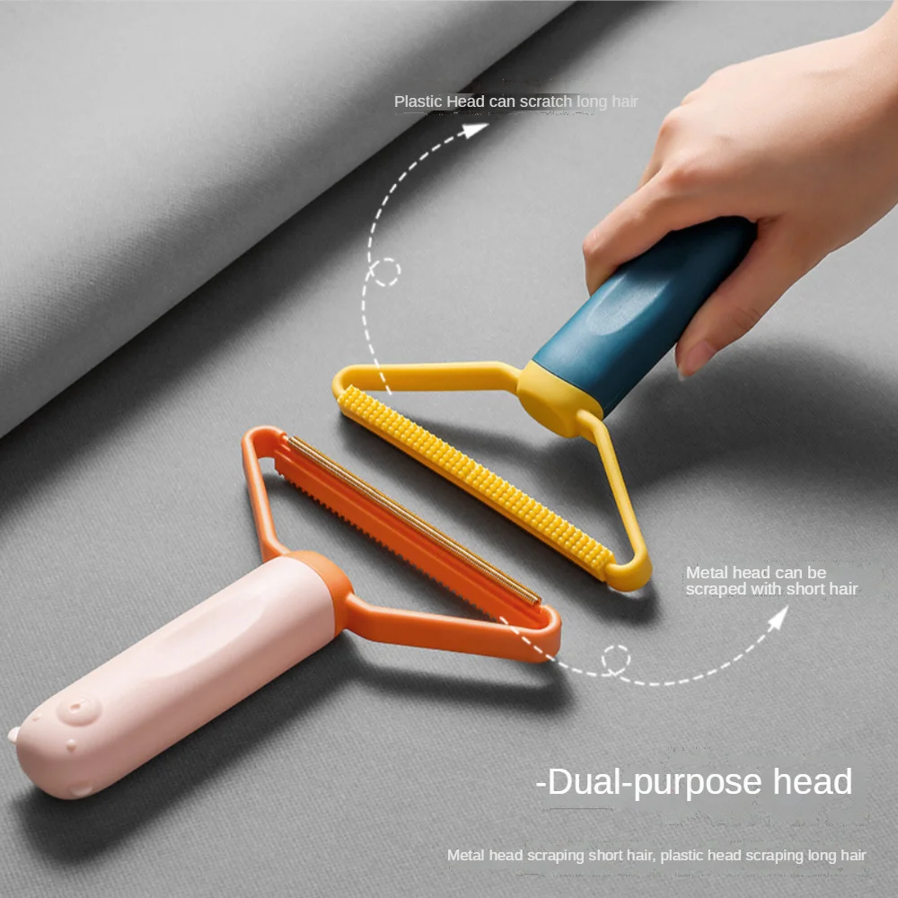 Portable Lint Remover for Pet Double-side Hair Remover Brush Manual Lint Roller for Sofa Dogs Hair Scrapers for Fluff on Carpet