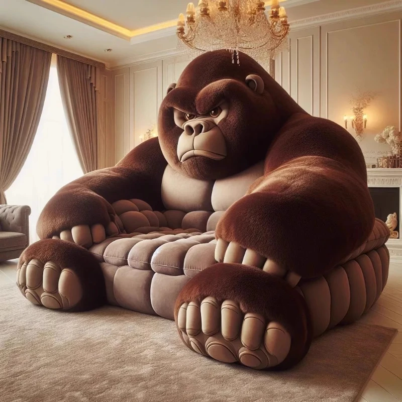 

Internet celebrity gorilla sofa creative AI furniture two-dimensional diamond sofa shopping mall leisure large animal sofa