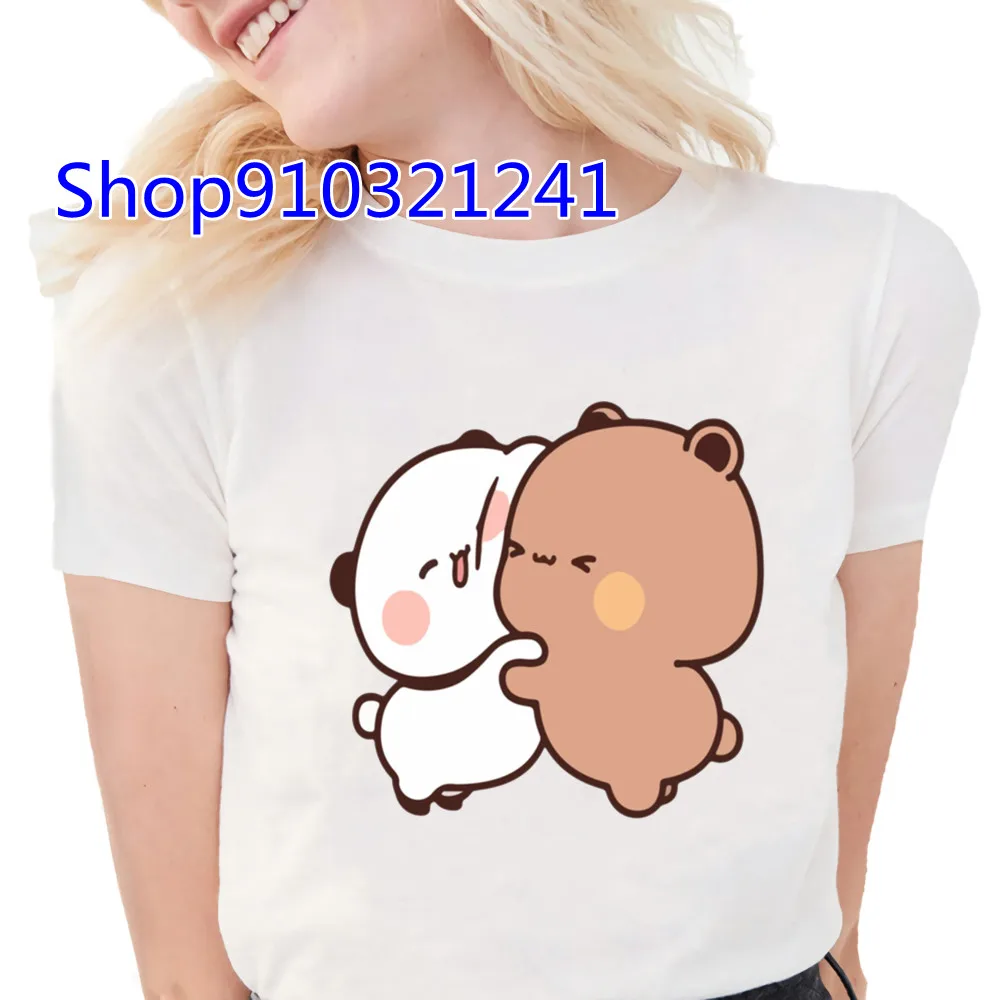 

Anime T-Shirt Bear and Panda Bubu Dudu Cartoon T- Shirt Tops Harajuku Woman Tshirts Female Summer Tshirt Kawaii Clothes