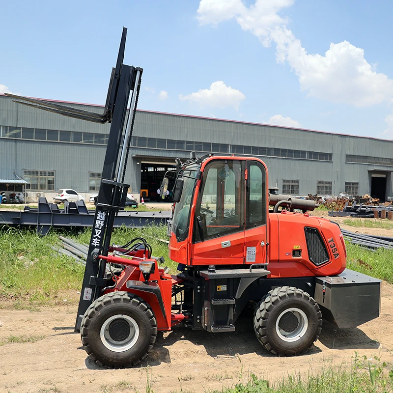 China Manufacturer 5 Ton Mini Rough Terrain Forklift Four Wheel Drive All Terrain Forklift Off-road Forklift