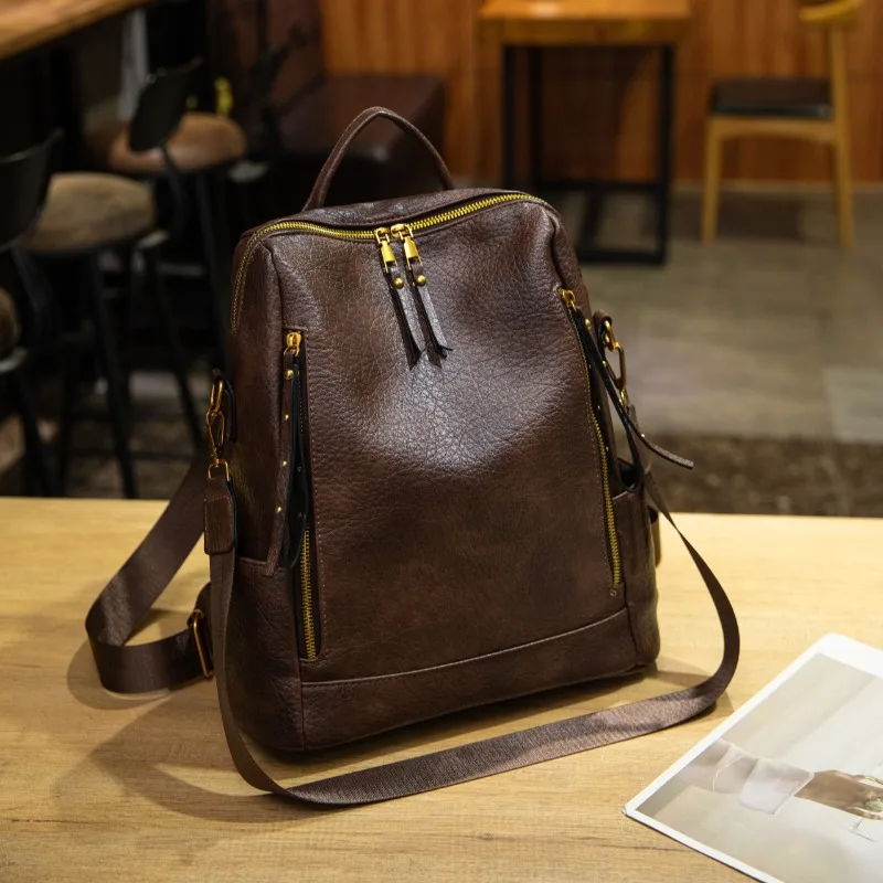 

Pu Light Luxury High Quality Fashion Backpacks 2026 Advanced Texture Versatile Bags High Capacity Commuting Durable Backpacks