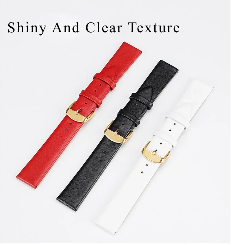 Uhrenzubehör, echtes Lederarmband für DW Daniel Wellington Uhren, modische Uhrenbänder in Rot und Pink, 14/16/18/20/22 mm. – Detail 5