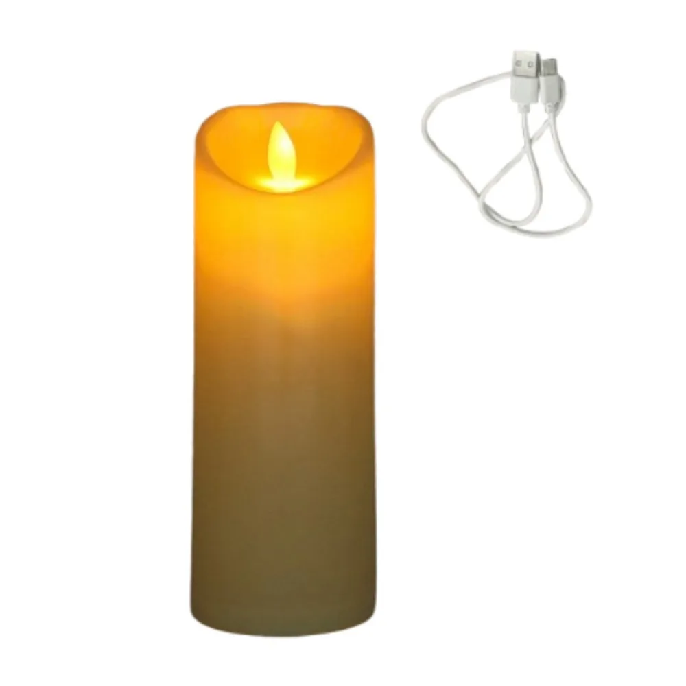 

Creative Electronic Candle Light Flameless Decorative Swing Flameless Candles USB Rechargeable Portable Warm Glowing Candles