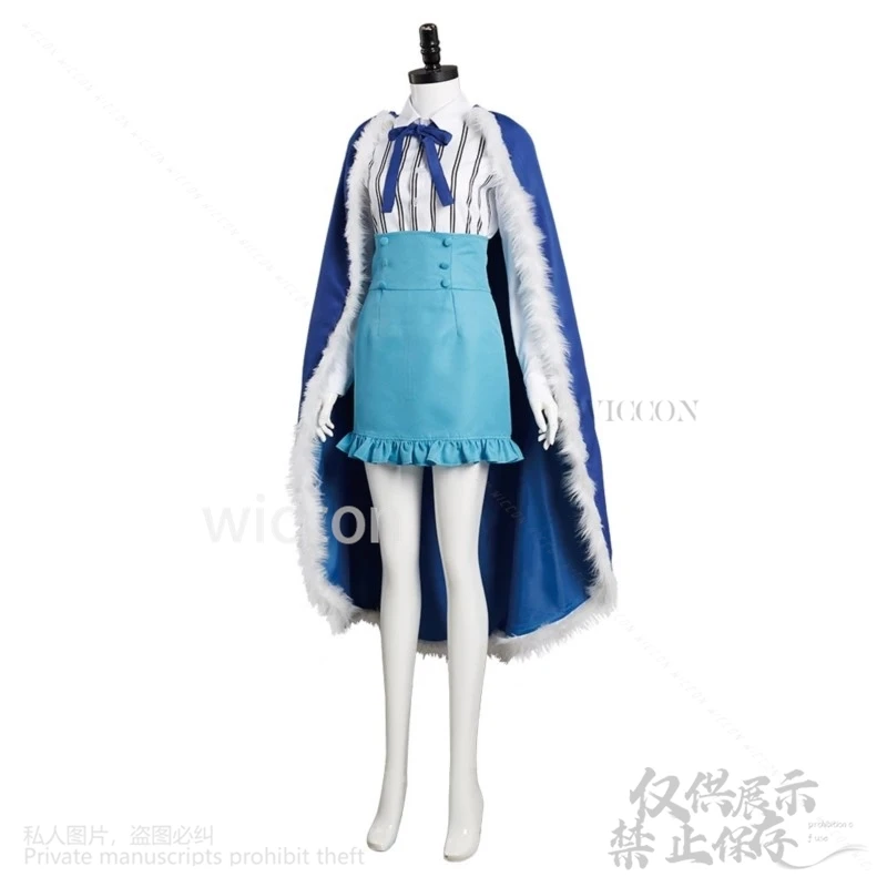 Ulti cosplay anime jaqueta saia azul manto laço sexy vestido lolita traje chifre peludo conjunto para mulher meninas halloween personalizado