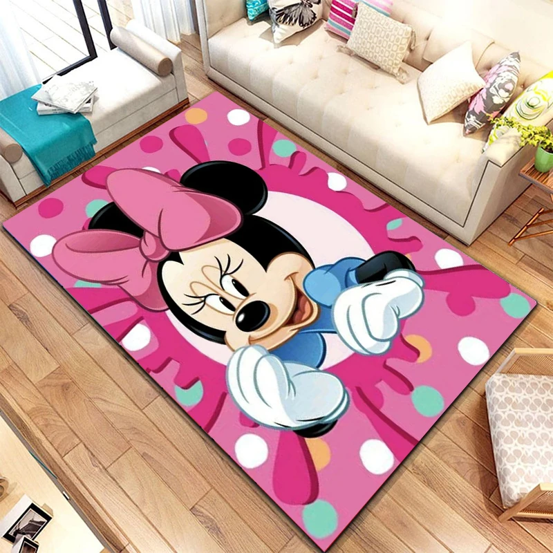 Alfombra de área grande de Disney para el hogar, Felpudo de Mickey y Minnie para sala de estar, dormitorio de niños, sofá, decoración