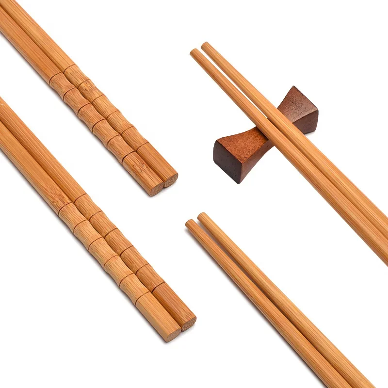 1/5 pares de palillos Chinos de bambú Natural y madera, palillos de comida hechos a mano, Productos Chinos, accesorios reutilizables para Sushi de cocina