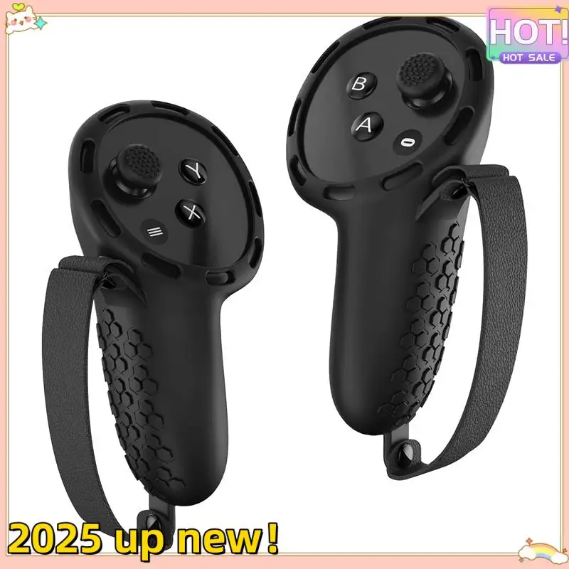Delicate Texture-Hand Controller Grips Silicone Grips Cover Protective Sleeve Controller Hand Straps For Meta Quest 3 VR Parts