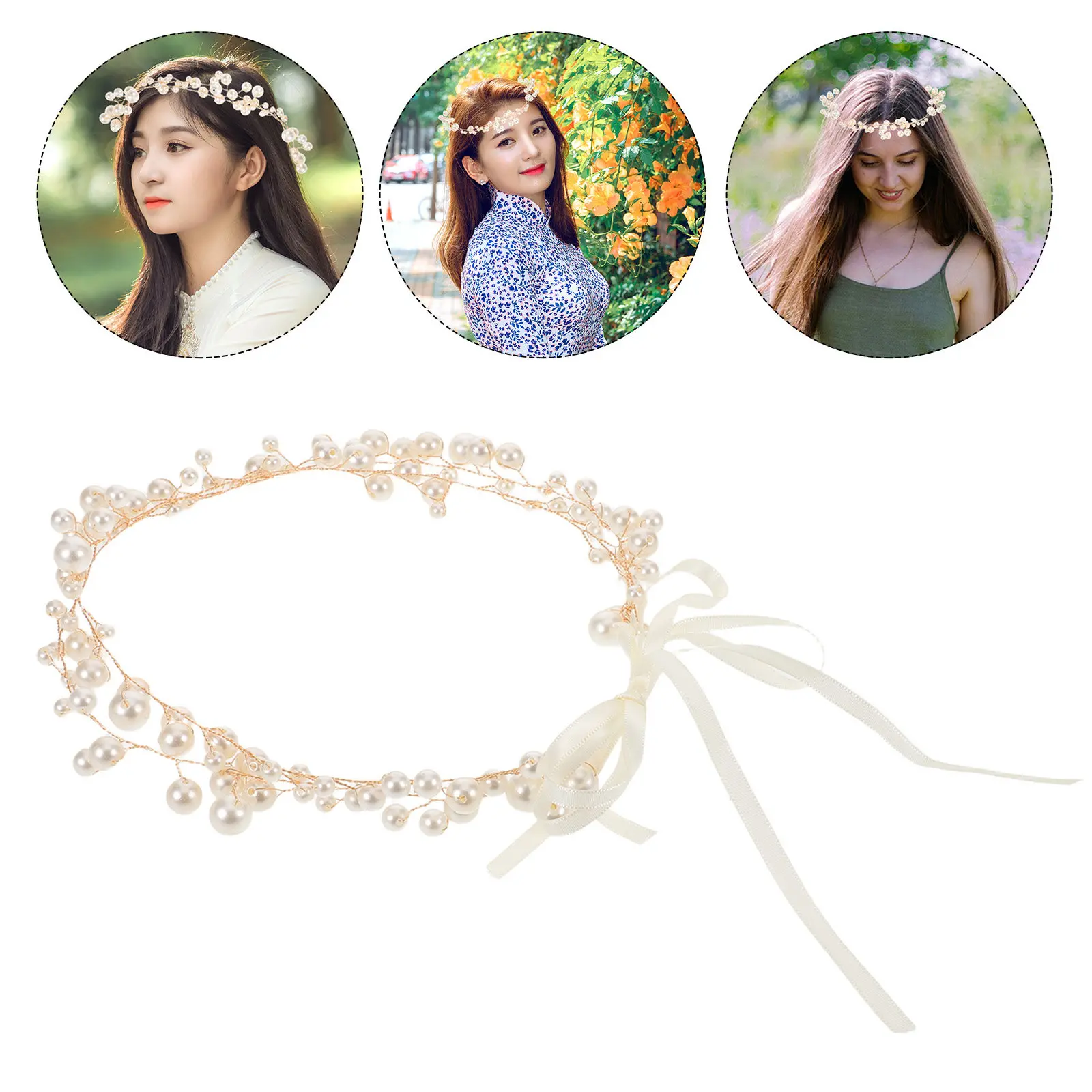 

Elegant Bridal Hair Vine Pearl Hair Chain Jewelry for Weddings Parties Everyday Look Bridal Headpiece Charm Pearl Hairband