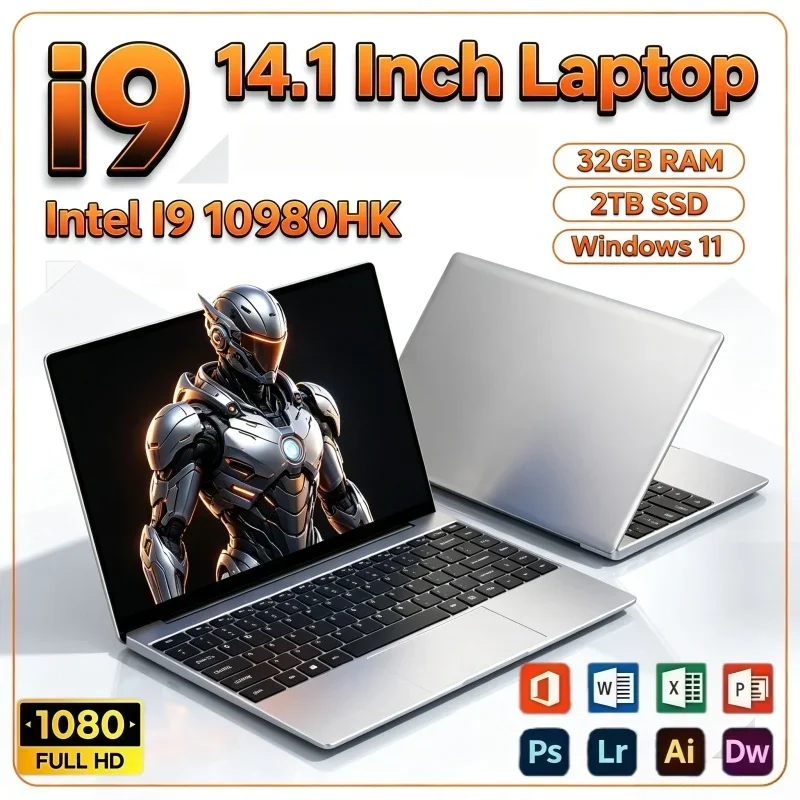 14.1 Inch Laptop Intel Core I9 10980HK Windows 11 32GB RAM 2TB SSD Notebook Computer for Home Office Entertainment