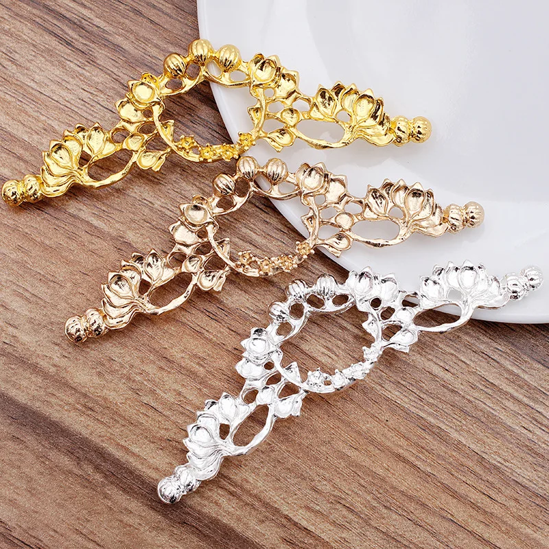 BoYuTe (10 Pieces/Lot) 30*103mm Alloy Flower Materials Diy Hand Made Hair Jewelry Accessories