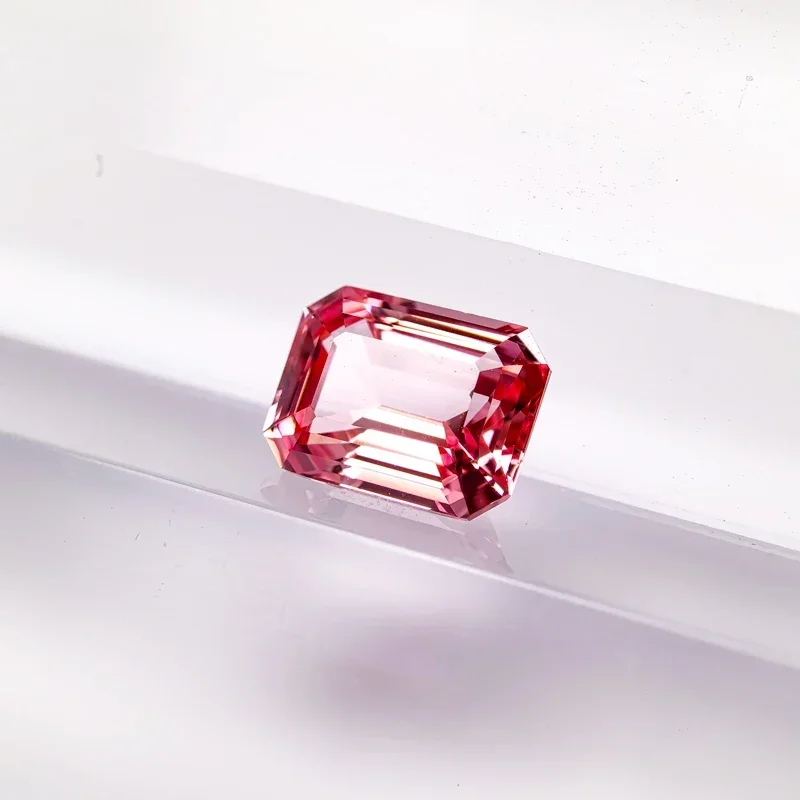 Künstlicher Edelstein Padparadscha Roter Lotus-Farbton Runde Form Großhandel Verfügbar mit Zertifikat – Detail 14