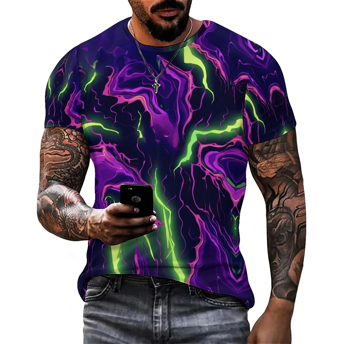

2026 New Party Wear Men's 3D Printed Short Sleeve T-Shirt - Men's Full Print
