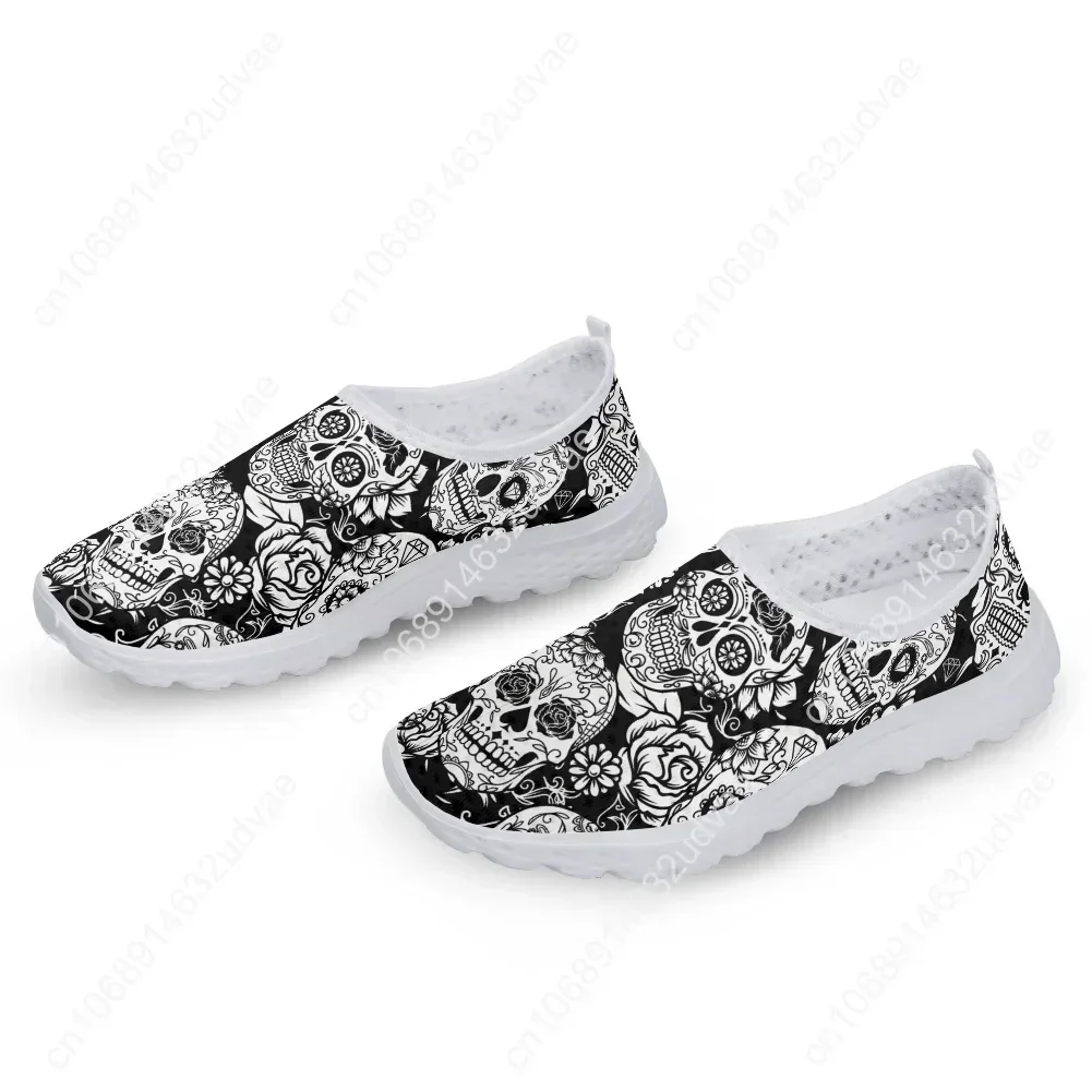 Breathable Woman Sneaker Flats Shoes Sugar Skull Print Summer Slip on Ladies Light Loafers Zapatos Mujer Mujer Pisos