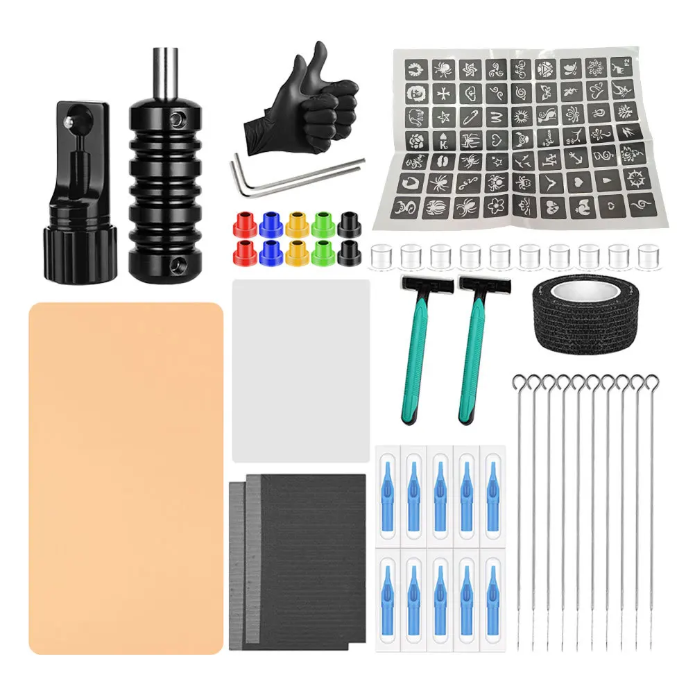 

1 комплект профессиональных наборов для татуировок, изысканное качество изготовления, легкий дизайн, инструменты для легкой практики для начинающих