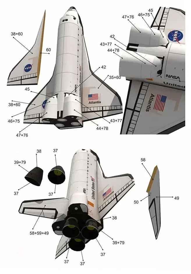 1: 150 DIY 3D ペーパーパズルカードモデルスペースシャトルアトランティススペースロケット建築セット建物教育玩具モデル