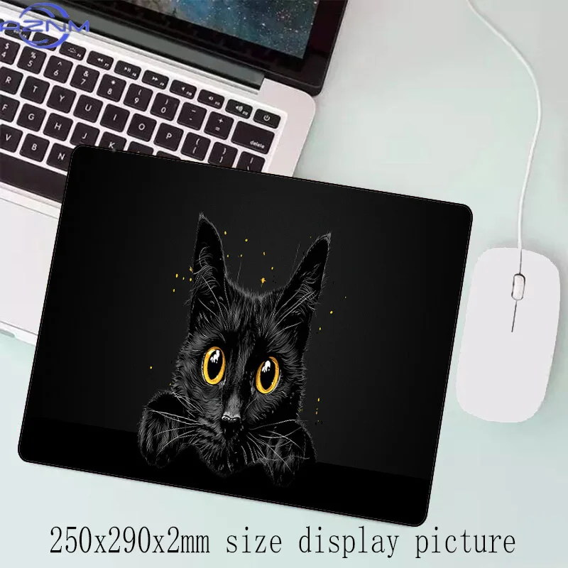 Kawaii Black Kitten Mouse Pad Large Cute Game Keyboard Mat XxL Computers Accessories Table Pad Girl Home Bedrooms Carpet Mats