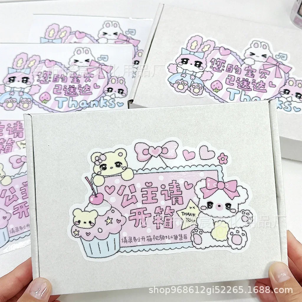 Stiker segel kelinci beruang kartun lucu Korea, 20 buah stiker pesawat kotak gelembung Mailer dekorasi DIY stiker Label kemasan cantik