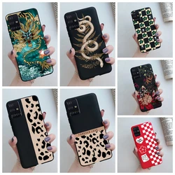 For Samsung Galaxy A31 A41 A51 A71 Leopard Phone Case Matte Soft Dragon Snake Painted Back Cover For Samsung A 31 41 51 71 Funda