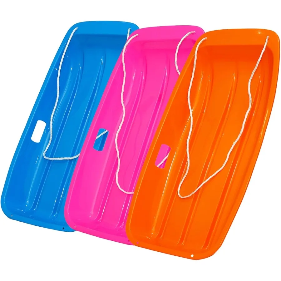 

Snow Sled for Kid and Adult Includes Resistant Handles and Ropes 1-2 Riders for Winter Skiing Outdoor Sledding Gift