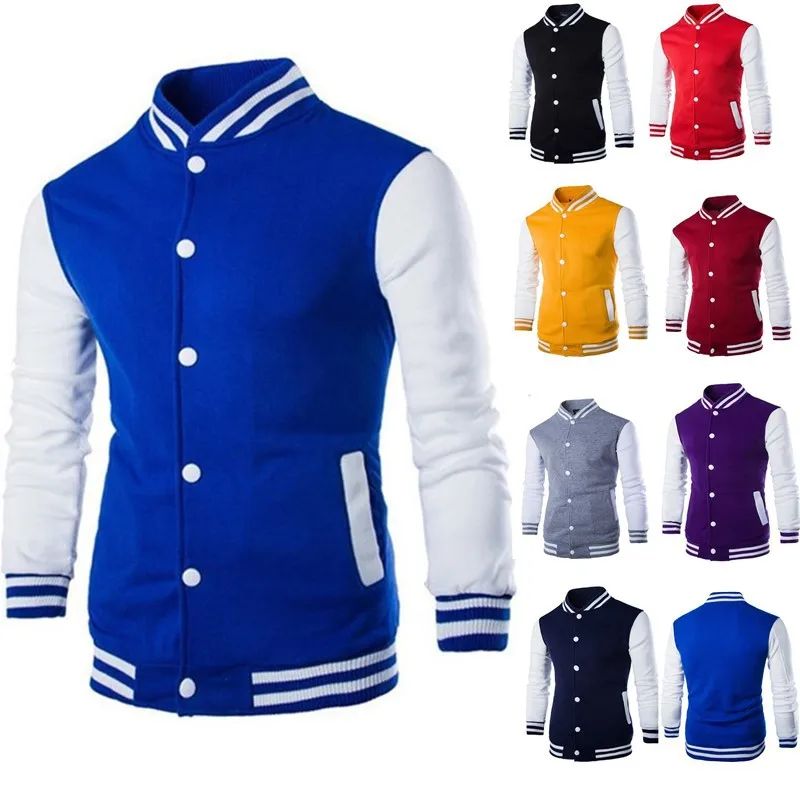 Men Fashion Design Mens Slim Fit College Varsity Jacket Men Harajuku Sweatshirt Men Boy Baseball Jacket Plus Size