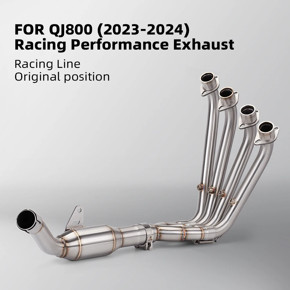 Motorcycle Front Link Pipe For QJ800 Exhaust Connect Tube Compatible With Stock Original Muffler