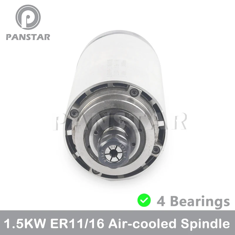 PANSATR 1.5KW Air Cooled Spindle ER11 ER16 Milling Spindle 220V 4 Bearings GDZ-80-1.5F Cutting Engraving High Quality CNC Parts